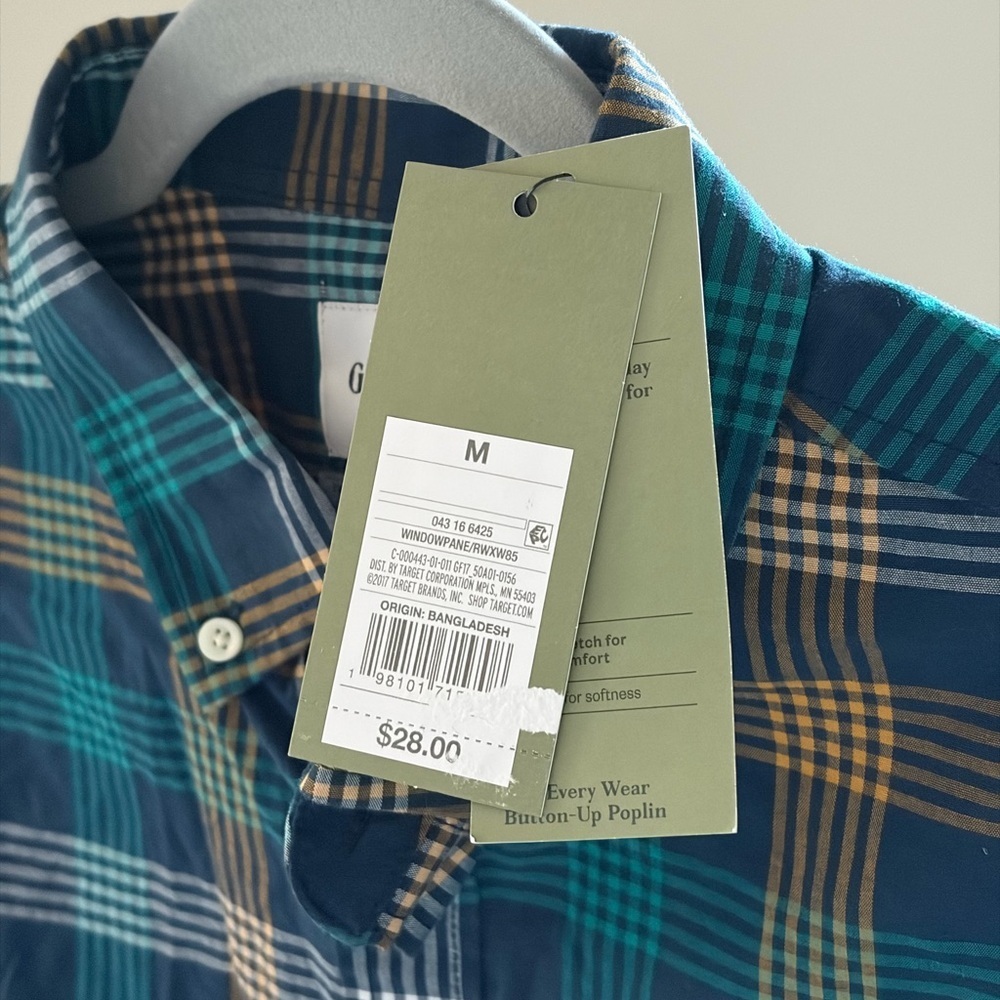 Goodfellow & Co Men's Checkered Shirt -  New with Tags - Size Medium - Picture 3 of 3
